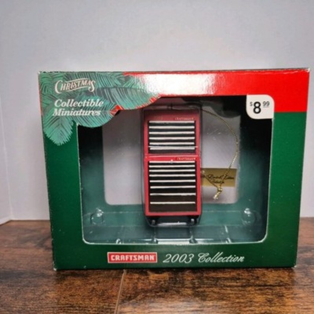 Vintage 2003 Sears Craftsman Red Tool Chest Christmas Collectible Ornament NIB